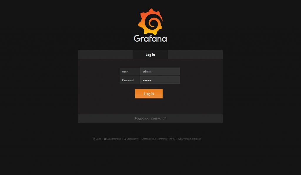 Page accueil Grafana